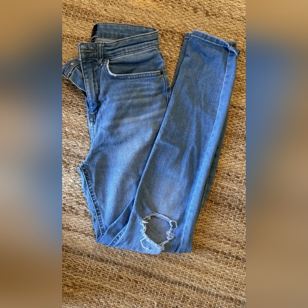 Lee Heritage Skinny Hi Rise Jeans Kelly Mid Med Wash Stretch Denim 4 M - Picture 3 of 5
